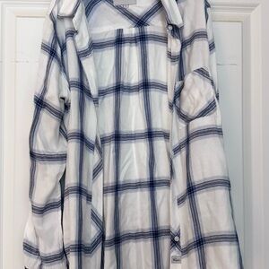 Rails Navy and White Checkered Shirt
